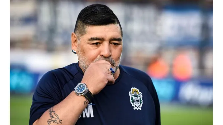 Diego Maradona durante su paso por Gimnasia.