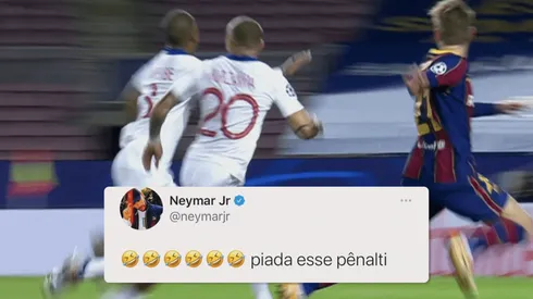 El tuit que borró Neymar sobre el penal del Barcelona contra PSG