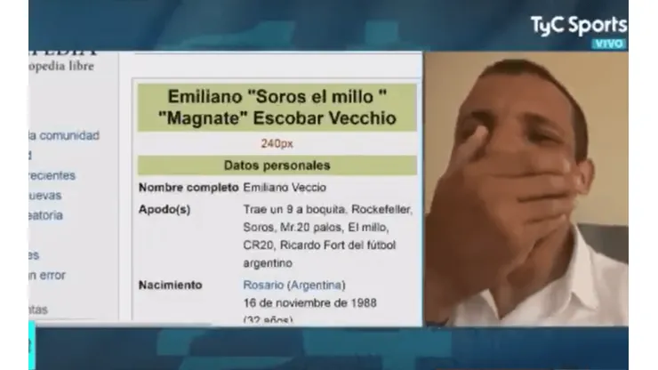 La reacción de Vecchio al ver que le cambiaron el perfil de Wikpedia