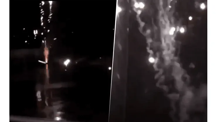 Video: hinchas del Barça tiraron fuegos artificiales alrededor del hotel del PSG