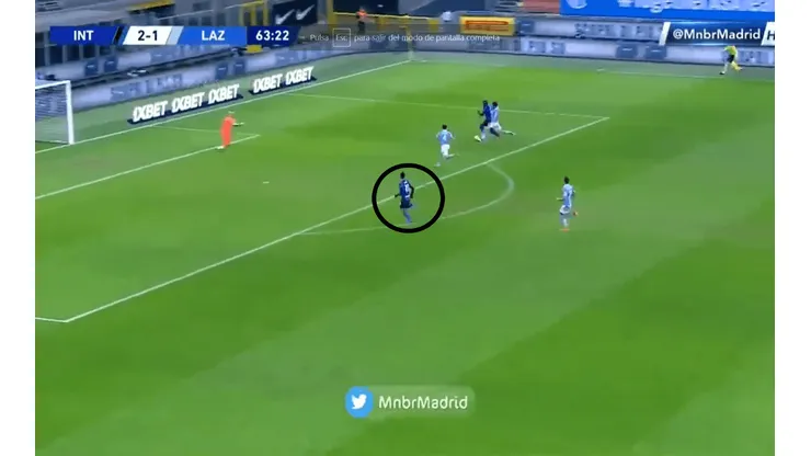 Golazo para el 3-1 de Inter ante Lazio.