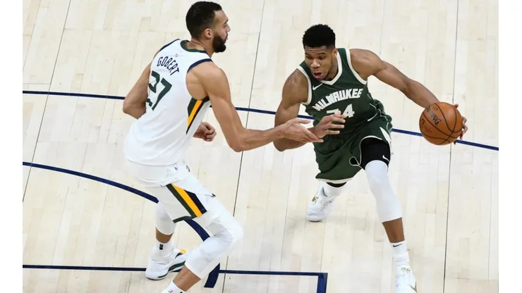 Rudy Gobert y Giannis Antetokounmpo