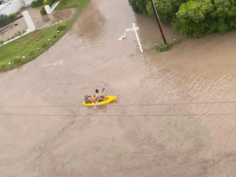 Hasta con un poco de deporte: fotos y videos de la histórica inundación en Pinamar