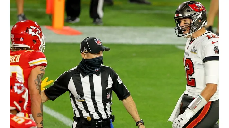 Tyrann Mathieu y Tom Brady en Super Bowl LV