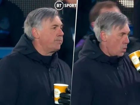 La reacción viral de Ancelotti al gol del Everton para el 5-4 ante Tottenham