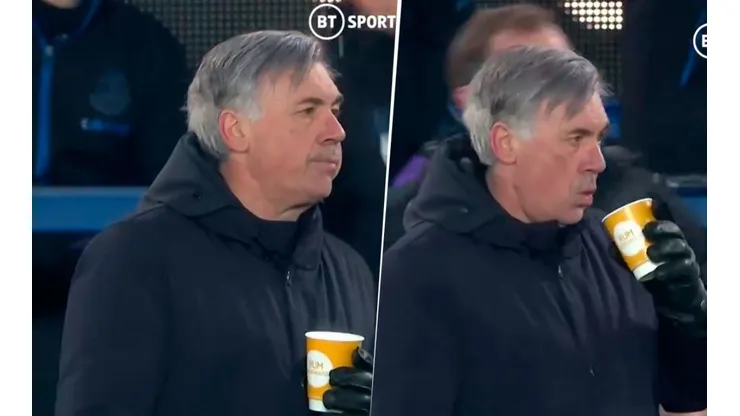 La reacción viral de Ancelotti al gol del Everton para el 5-4 ante Tottenham
