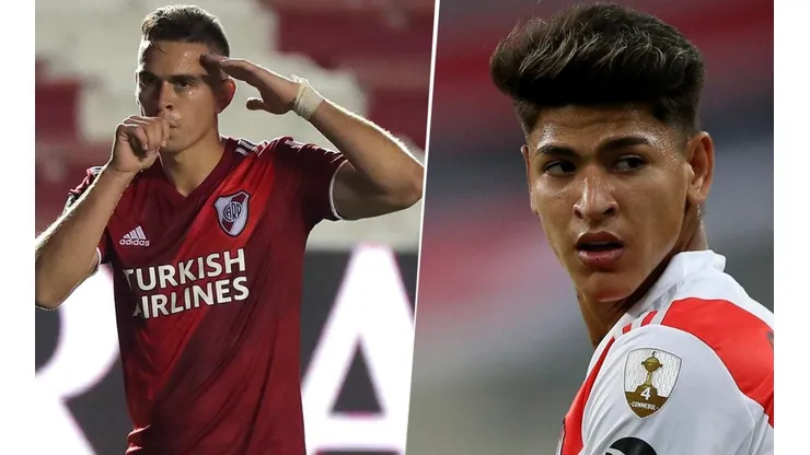 Rafael Santos Borré y Jorge Carrascal, jugadores colombianos de River Plate.