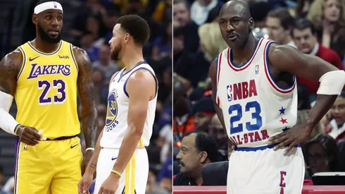 Stephen Curry, LeBron James y Michael Jordan