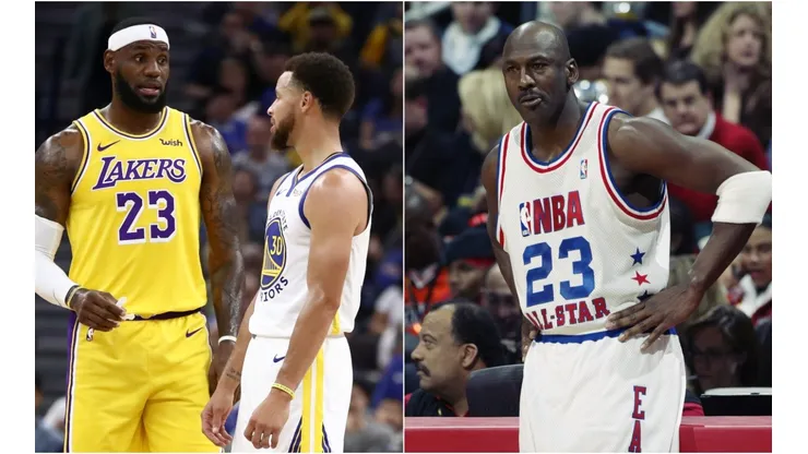 Stephen Curry, LeBron James y Michael Jordan
