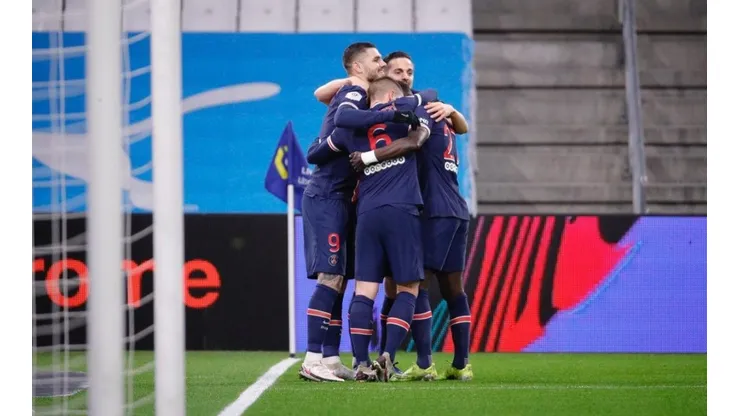 El festejo de los jugadores de Paris Saint-Germain.