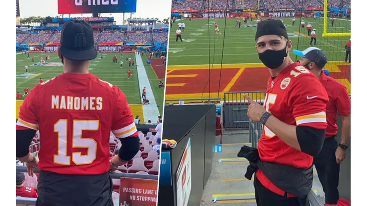 Alan Pulido apoyó a Kansas City Chiefs en el Super Bowl LV