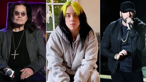 Ozzy Osbourne, Eminem y Billie Eilish (Fotos: Getty)