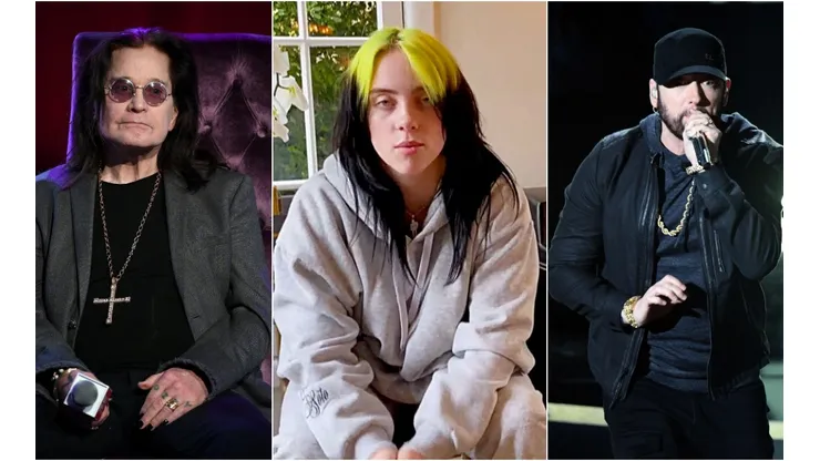 Ozzy Osbourne, Eminem y Billie Eilish (Fotos: Getty)