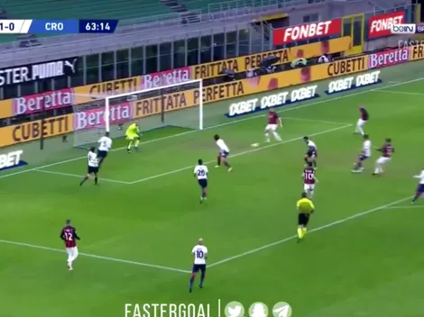 También mete goles así: Zlatan la empujó abajo del arco para el 2-0 del Milan