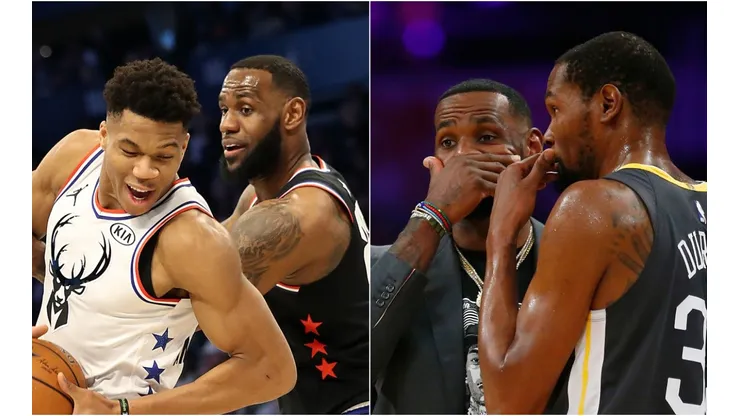 Giannis Antetokounmpo, LeBron James y Kevin Durant