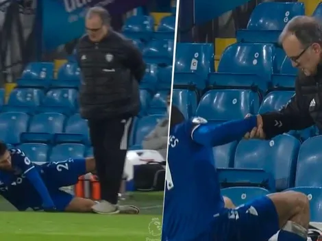 Qué susto: André Gomes casi le clava una terrible plancha...¡a Marcelo Bielsa!