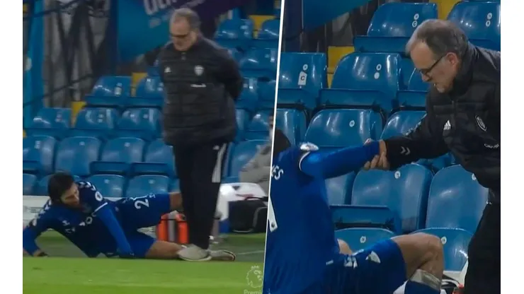 El pequeño susto que se llevó Marcelo Bielsa en el duelo Leeds vs. Everton.