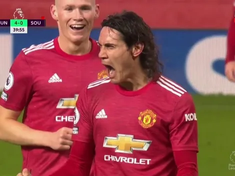 Cavani marcó su quinto gol en la Premier League: lo disfruta Manchester United