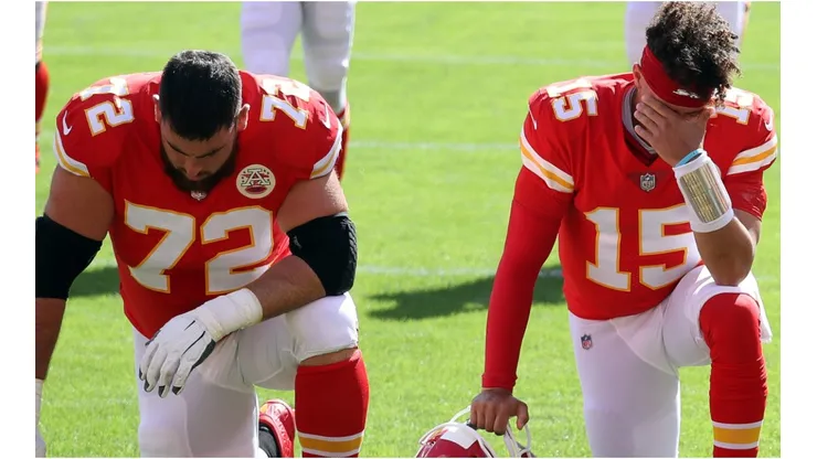 Eric Fisher y Patrick Mahomes (Foto: Getty)