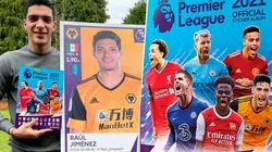 Raúl Jiménez, portada del álbum de la Premier League