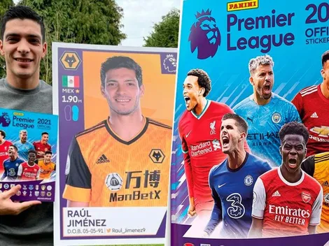 Raúl Jiménez, portada del álbum de la Premier League