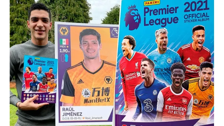Raúl Jiménez, portada del álbum de la Premier League