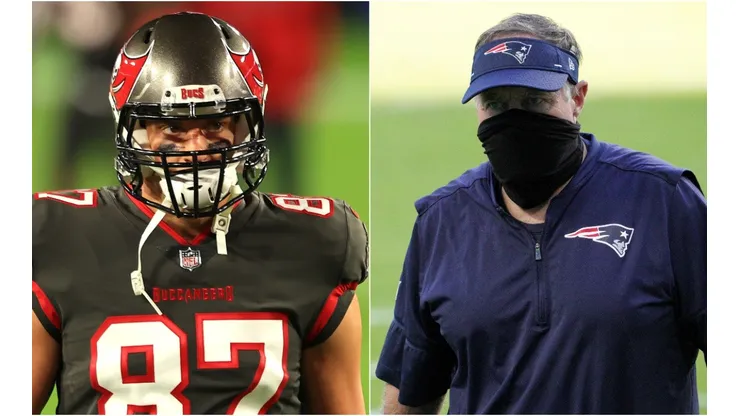 Rob Gronkowski y Bill Belichick