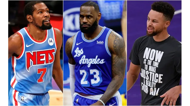 NBA, Kevin Durant, LeBron James y Stephen Curry