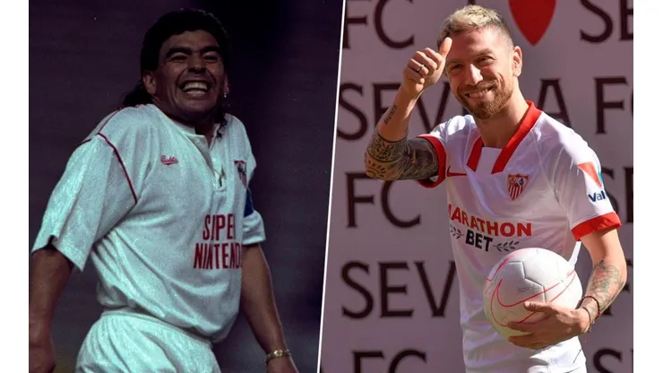 En su presentación como jugador del Sevilla, el Papu Gómez se acordó de Maradona