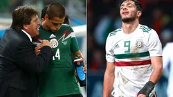 Miguel Herrera, Javier Hernández y Raúl Jiménez