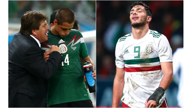 Miguel Herrera, Javier Hernández y Raúl Jiménez