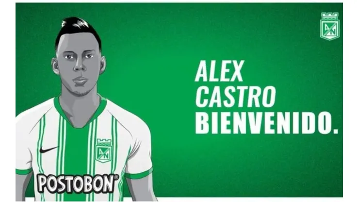 Atlético Nacional presentó oficialmente a su nuevo fichaje Alex Castro