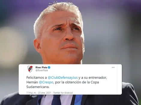 El tuit de River para Crespo tras ser campeón con Defensa y Justicia