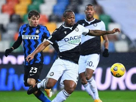 Udinese se metió atrás e Inter no pudo aprovechar el traspié del Milan