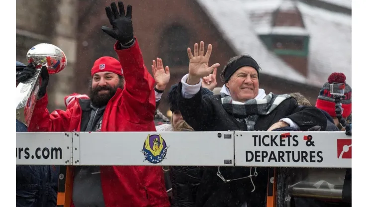 Matt Patricia y Bill Belichick en New England Patriots
