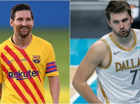 Como Lionel Messi: Luka Doncic bajó la pelota al estilo del 10