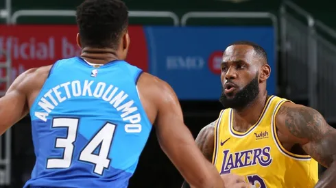 LeBron James y Giannis Antetokounmpo (Foto: @NBALatam)