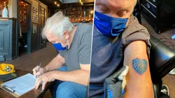 A los 79 años, un abuelo se tatuó por primera vez: se hizo el escudo de Boca