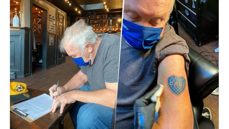 A los 79 años, un abuelo se tatuó por primera vez: se hizo el escudo de Boca