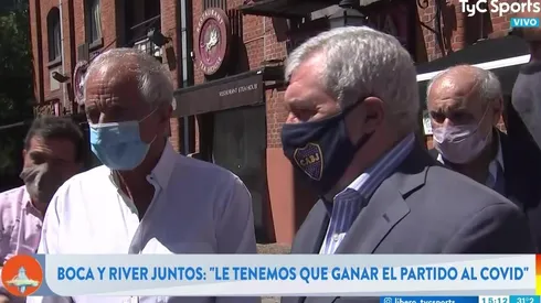 Ameal, con D'Onofrio al lado, dijo cuándo volverán los hinchas a las canchas