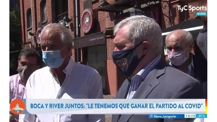 Ameal, con D'Onofrio al lado, dijo cuándo volverán los hinchas a las canchas