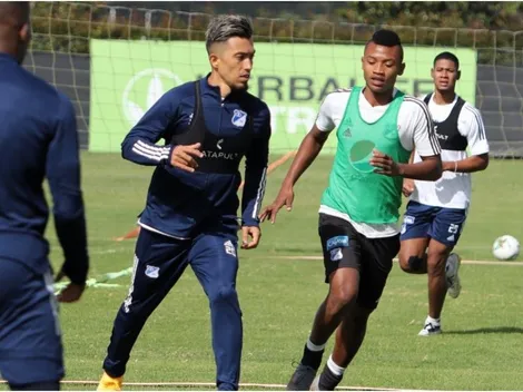 Primer entrenamiento de Fernando Uribe en su regreso a Millonarios