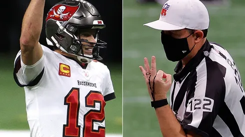 Tom Brady y un árbitro de la NFL