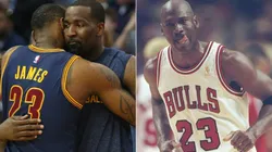 LeBron James, Kendrick Perkins y Michael Jordan