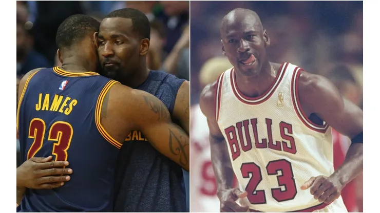 LeBron James, Kendrick Perkins y Michael Jordan