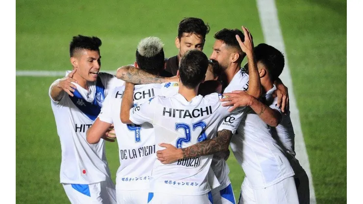 El festejo de los jugadores de Vélez. (Foto: Germán Adrasti)