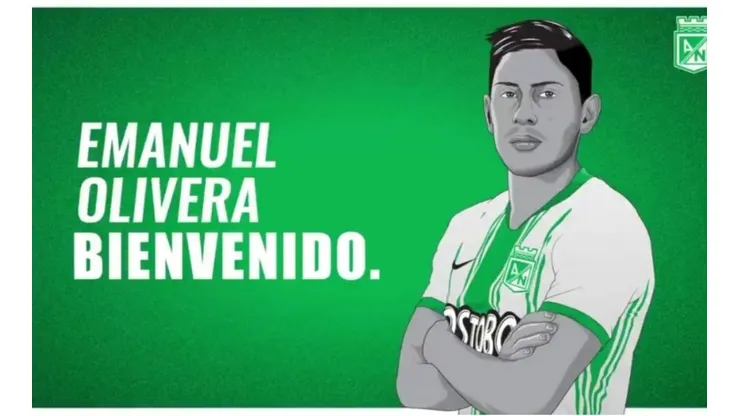 Atlético Nacional presentó oficialmente a su nuevo refuerzo Emanuel Olivera