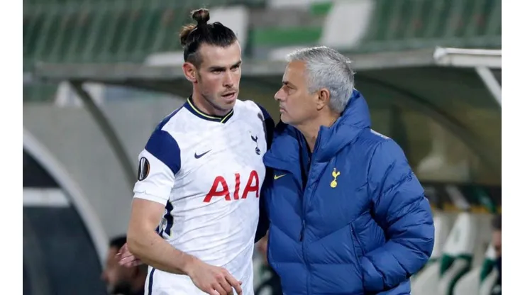 Gareth Bale y José Mourinho en Tottenham Hotspur.