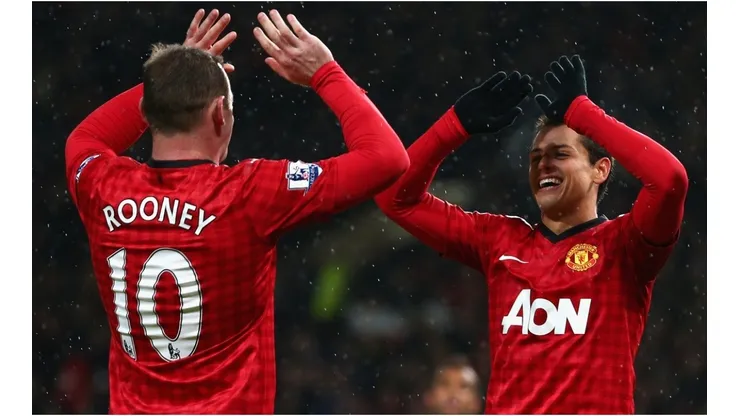 Wayne Rooney y Javier Hernández