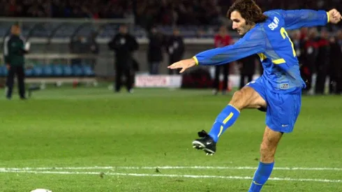 Rolando Schiavi con la camiseta de Boca Juniors.
